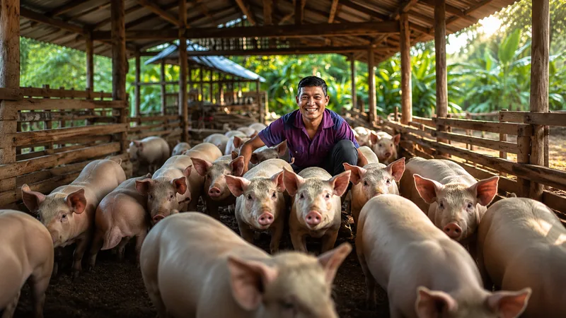 Healthy piglets in a well-managed Philippine swine operation